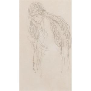 Henri Martin (1860-1943) - Femme à l'étole de fourrure, première esquisse