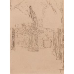 Henri Martin (1860-1943) - Vers l'allée des Reines, première esquisse
