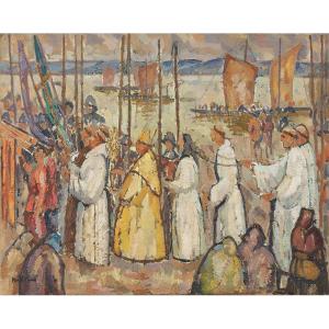 Jacques Martin Ferrières (1893 - 1972) - Procession religieuse