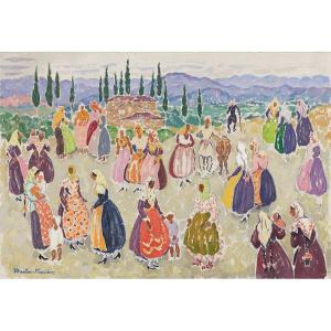 Jacques Martin Ferrières (1893–1972) – Yugoslavia, Women In A Crowd III