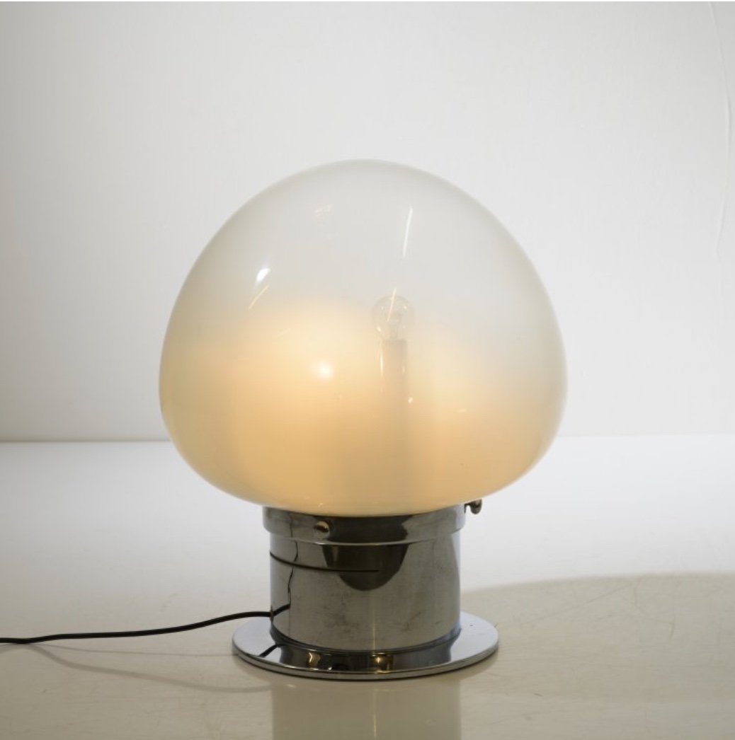 Lampe Vintage à Poser De Angelo Brotto. Edition Elettronica. Italie 1970. Verre Murano.