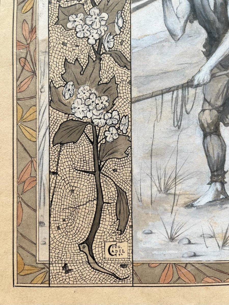 Eugène Casimir Cadel, Le Mois De Juin , 1892, Graphite, Encre Noire, Aquarelle Et Gouache -photo-3