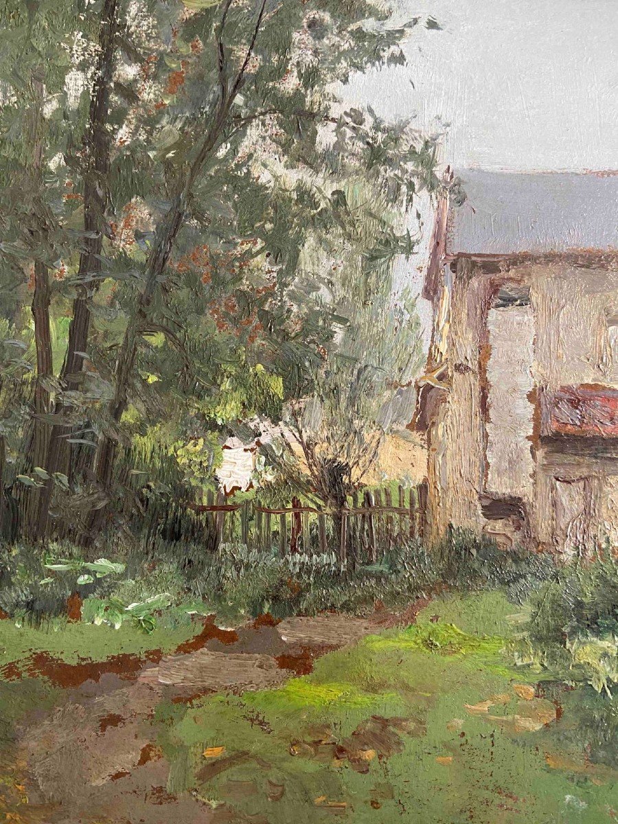 Louis Rémy Matifas, The Hamlet, Oil On Cardboard-photo-4