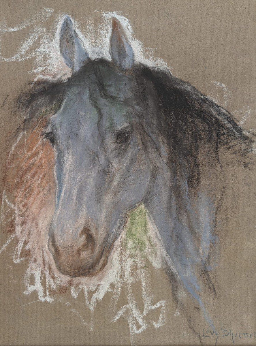 Lucien Lévy-dhurmer, Cheval, Pastel Sur Papier