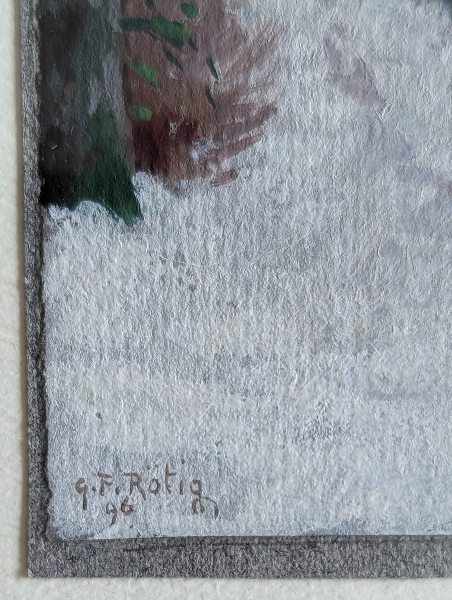 Georges Frédéric Rötig, Studies Of Trees Under The Snow, 1896, Watercolor And Gouache-photo-1