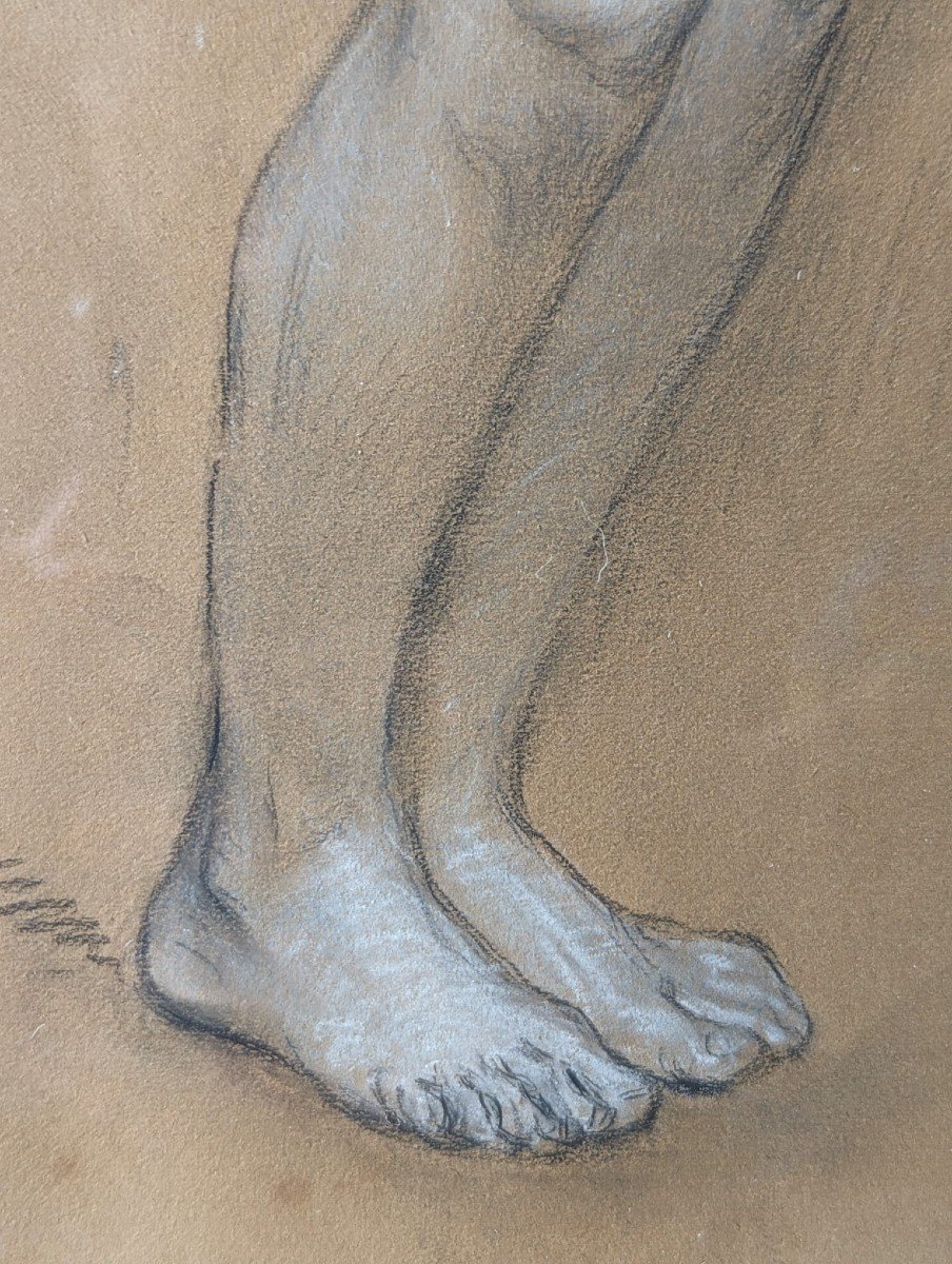 Ludovic Alleaume, Nu Féminin,  1913,  Crayon Noir Et Craie Blanche Sur Paoier-photo-4
