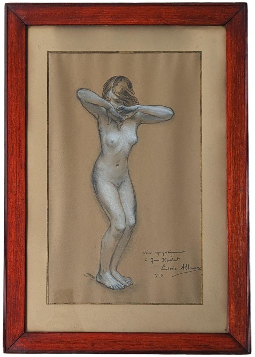 Ludovic Alleaume, Nu Féminin,  1913,  Crayon Noir Et Craie Blanche Sur Paoier