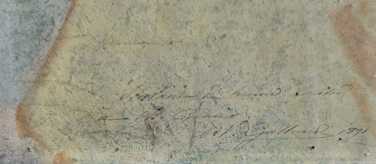 Pierre-victor Galland, Profile Of A Young Girl, 1891, Oil And Pastel On Cardboard-photo-3
