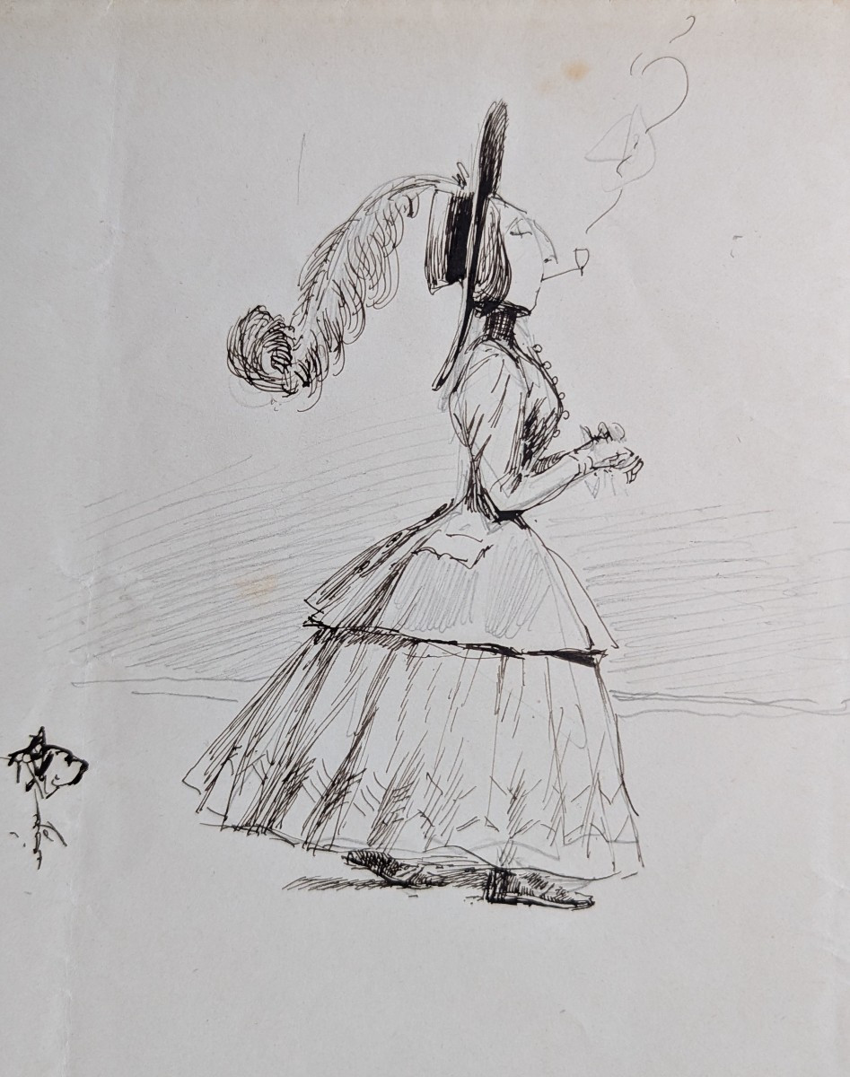 Edouard Detaille, The Smoker And The Dog On A Stroll, 1897, Drawing-photo-2