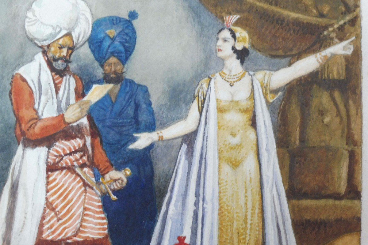 Georges Paul Leroux 1877-1957 Bajazet Aquarelle-photo-2