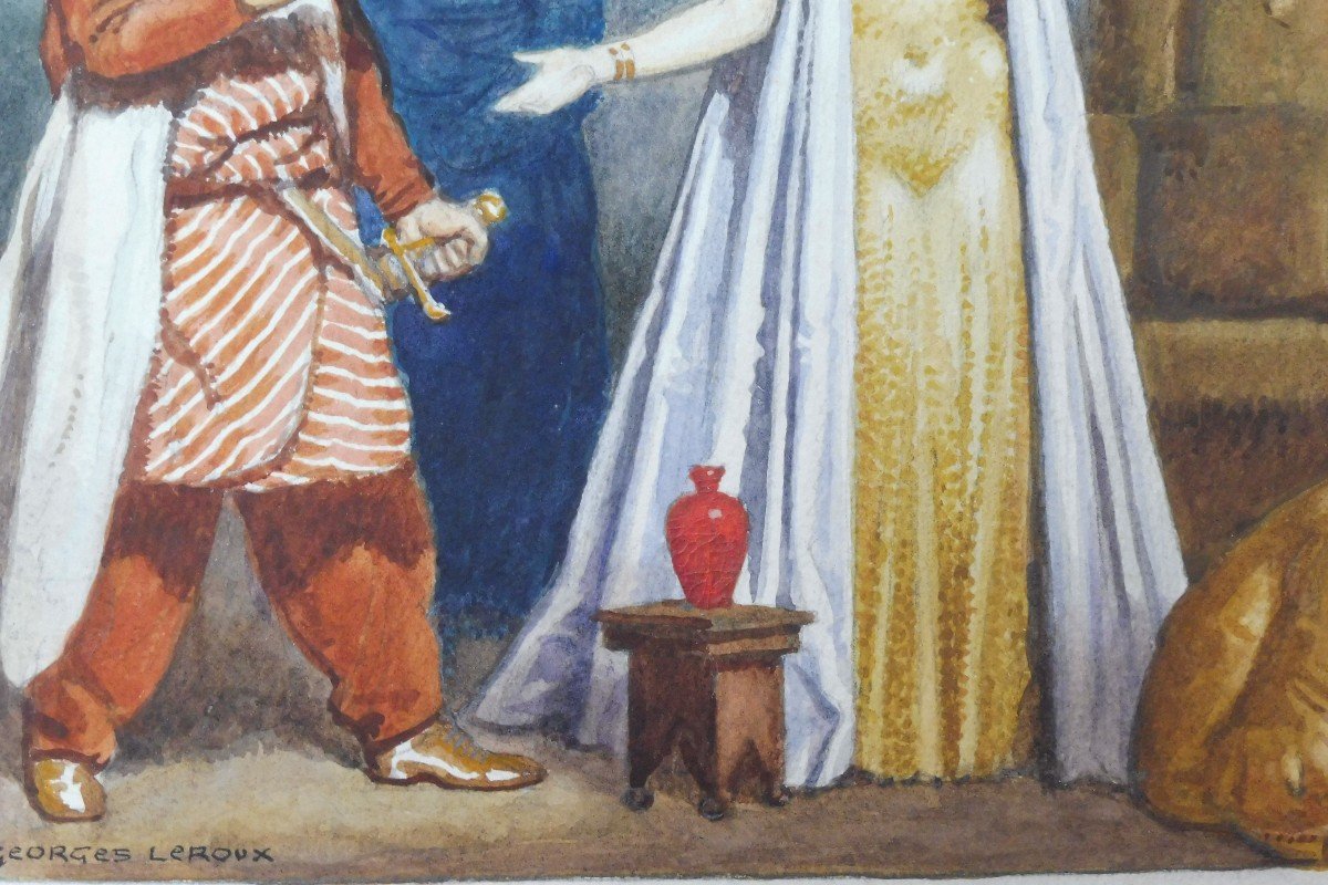 Georges Paul Leroux 1877-1957 Bajazet Aquarelle-photo-3