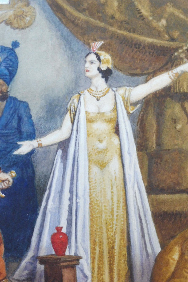 Georges Paul Leroux 1877-1957 Bajazet Aquarelle-photo-1