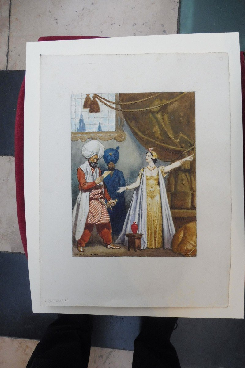 Georges Paul Leroux 1877-1957 Bajazet Aquarelle-photo-2