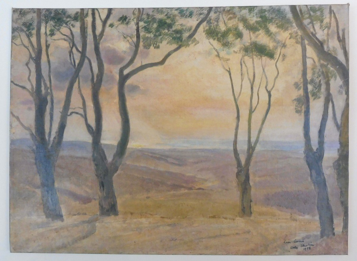 Léon Carré 1878-1942 Landscape Of Kabylia Algeria Oil On Cardboard