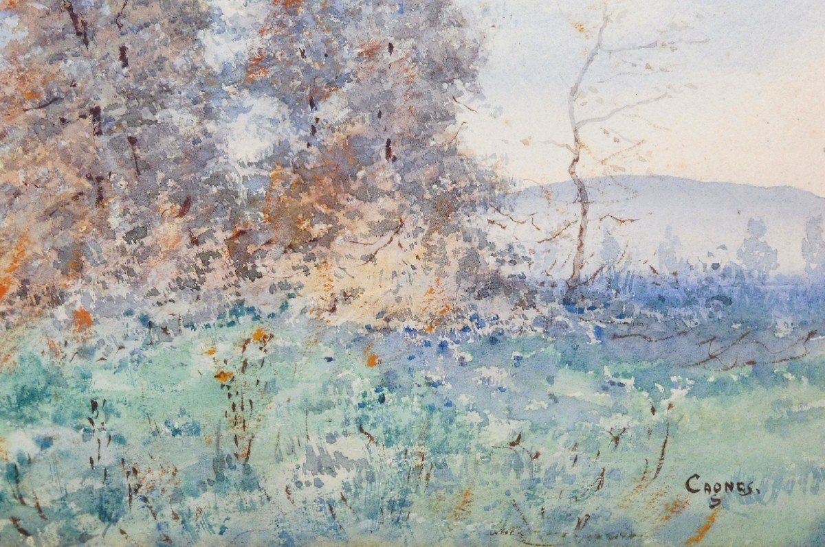 Alphonse Rey 1865-1938 Cagnes Sur Mer Watercolor-photo-4