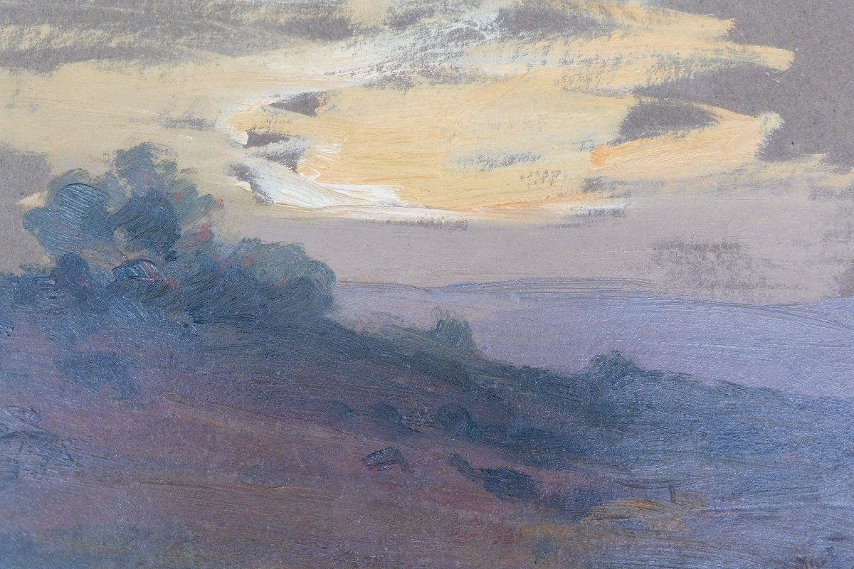 Georges Ricard-cordingley 1873-1939  Couchant à Mougins Huile Sur Papier-photo-3