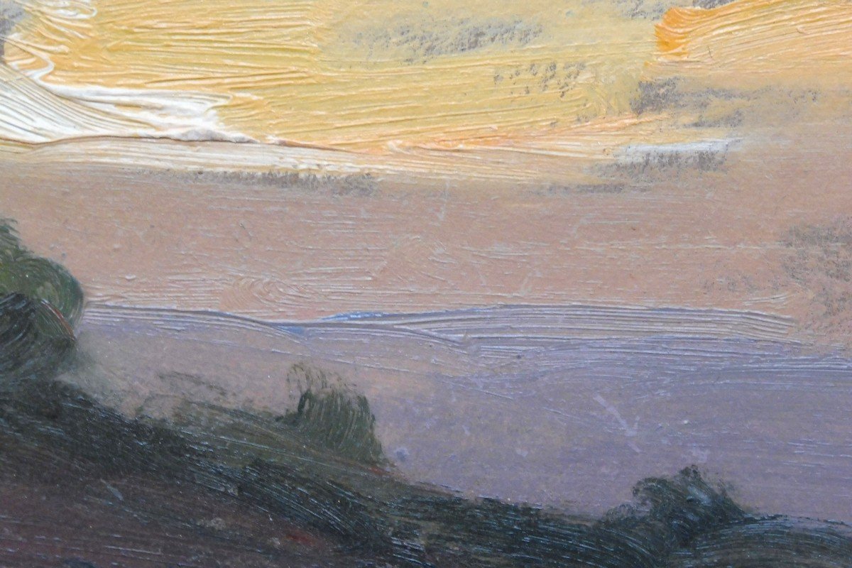 Georges Ricard-cordingley 1873-1939  Couchant à Mougins Huile Sur Papier-photo-1