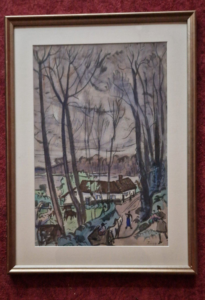 Jules Emile Zingg 1882-1942 Anse Near Perros-guirec Watercolor