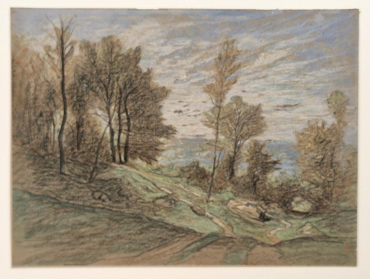 Auguste Anastasi 1820-1889 Le Vallon Watercolor