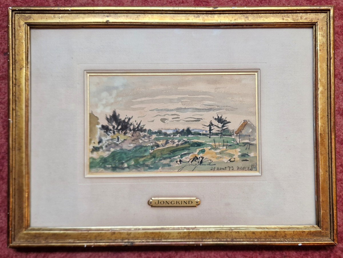 Johan-barthold Jongkind 1819-1891 Landscape Of Nevers Watercolor Workshop Stamp