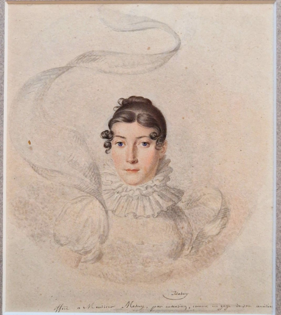 Jean-baptiste Isabey 1767-1855 Portrait De Jeune Femme Aquarelle-photo-2