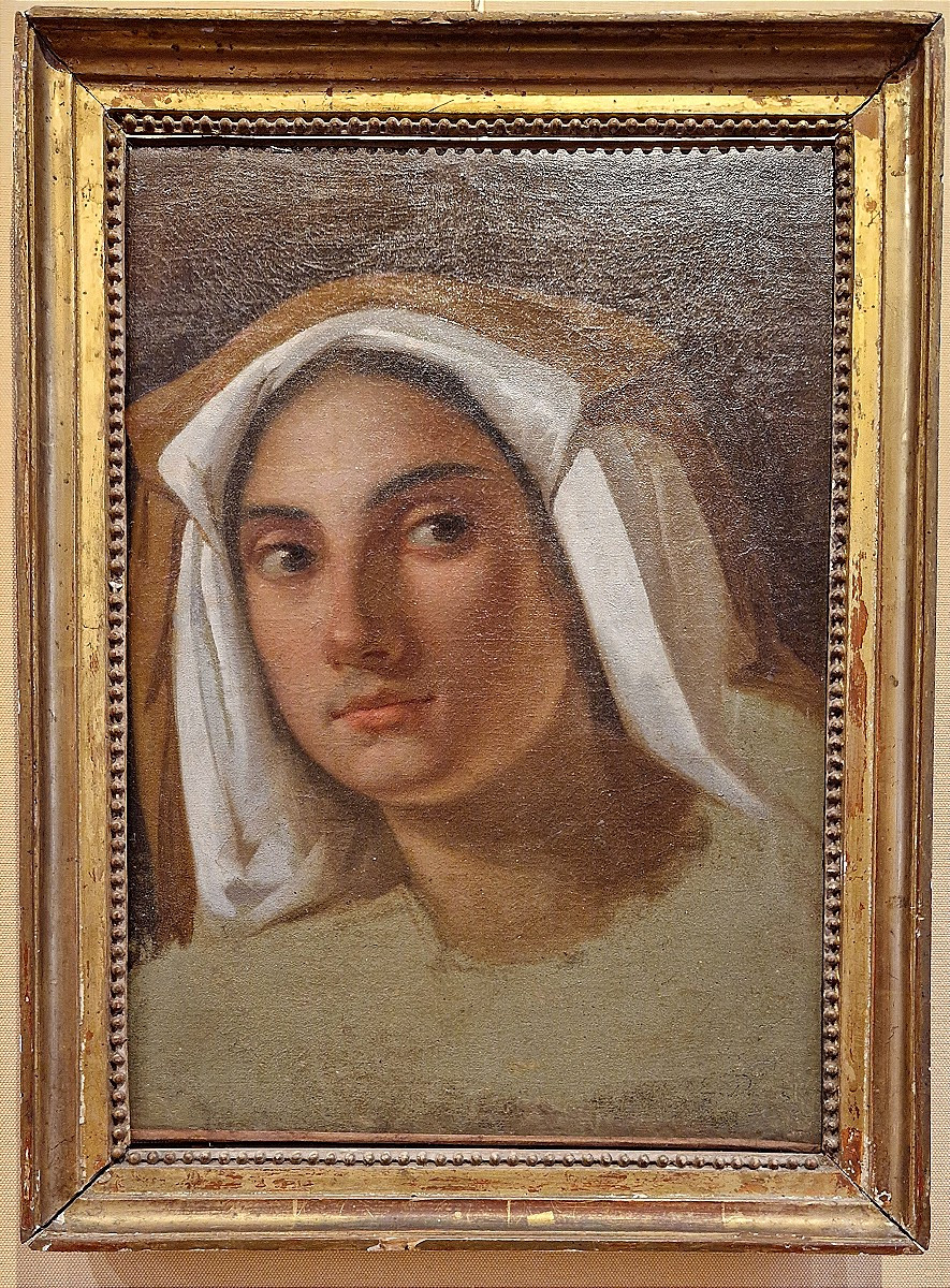 Ecole française vers 1840 Jeune italienne Huile sur toile