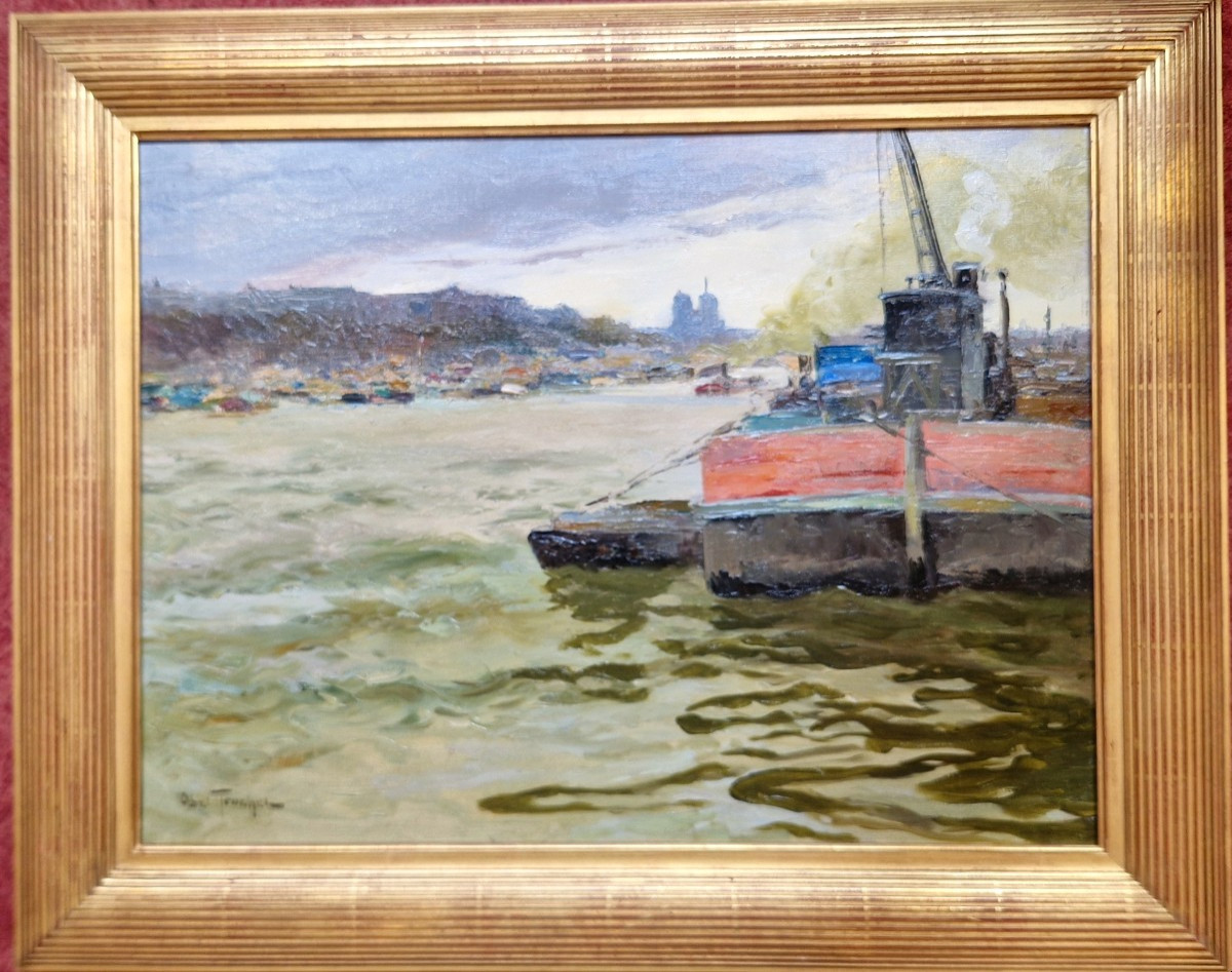 Abel Truchet 1857-1918 Paris The Seine And Notre Dame Oil On Canvas