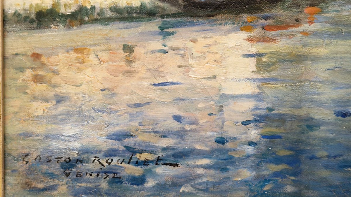 Gaston Roullet 1847-1925 Venise Huile sur toile-photo-1