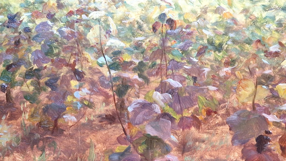 Georges Marie Julien Girardot 1856-1914 Les vendanges Huile sur panneau -photo-1