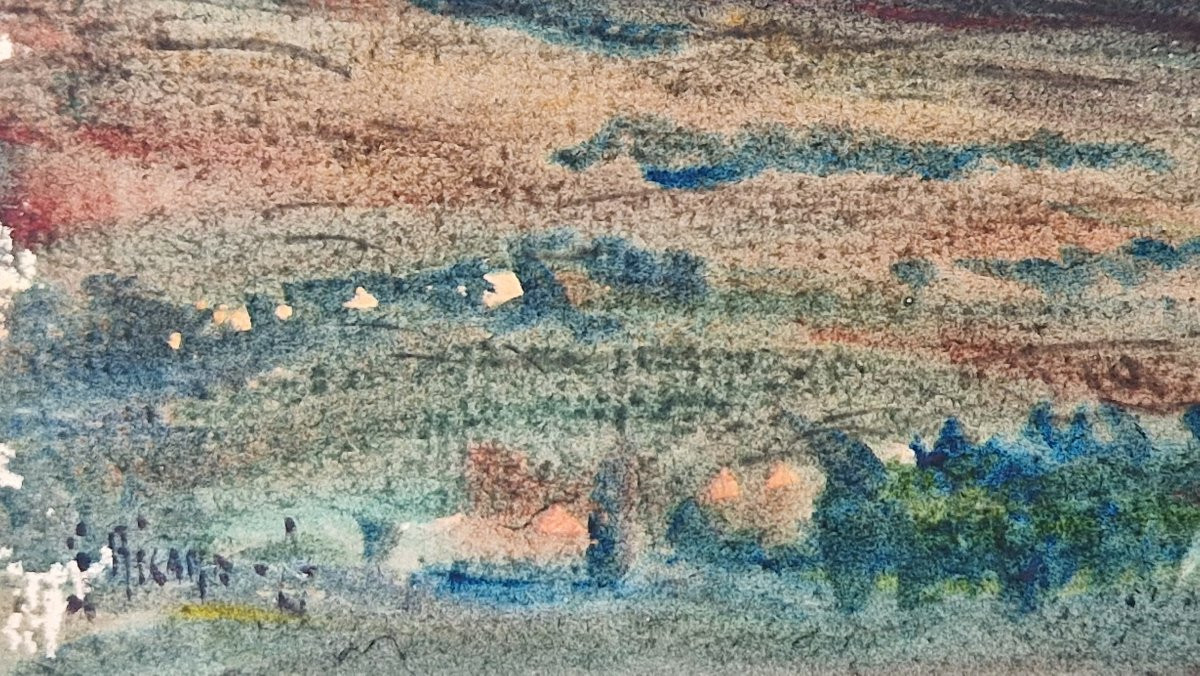 Georges Ricard-Cordingley 1873-1939  Les hauteurs de Mougins Aquarelle-photo-4