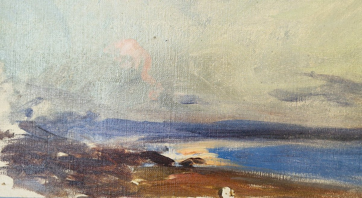 Georges Ricard-Cordingley 1873-1939 Ciel et mer Huile sur toile -photo-3