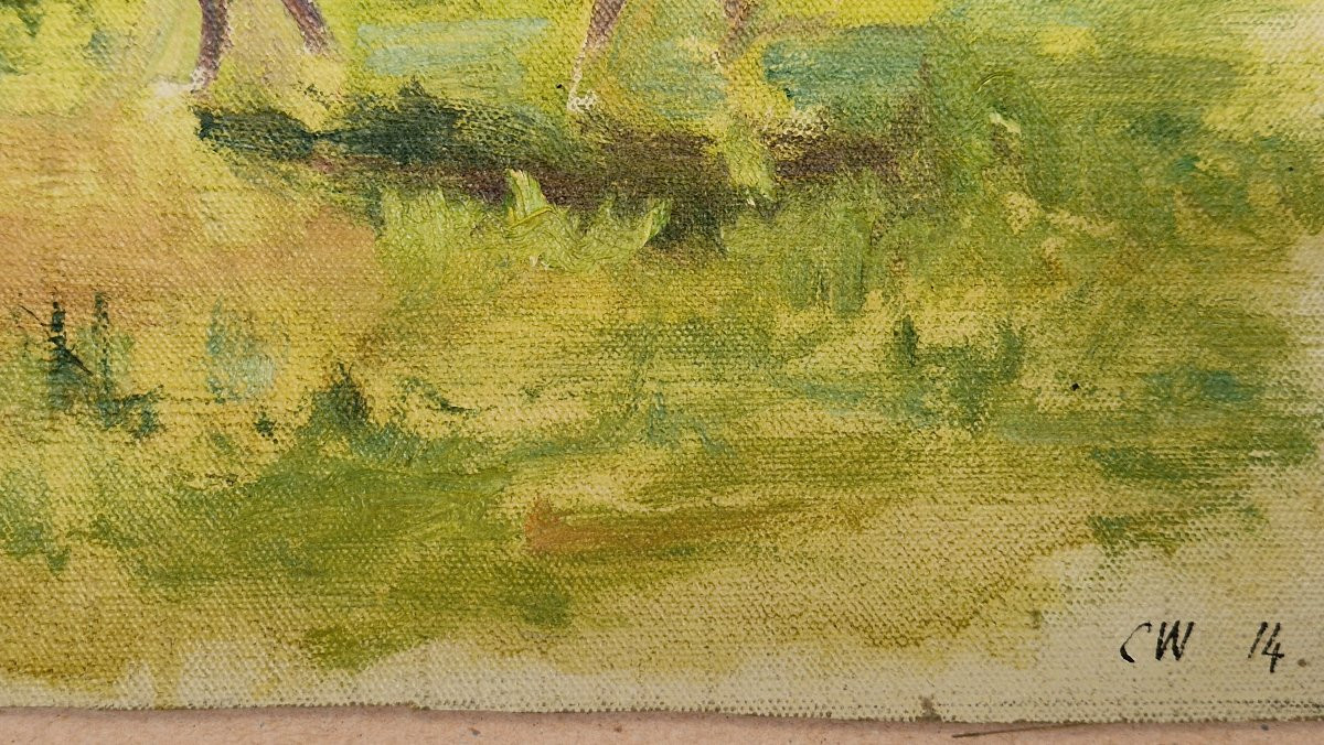 Charles Wislin 1852-1922 Carolles Cows And Their Herdsman Oil On Canvas-photo-4