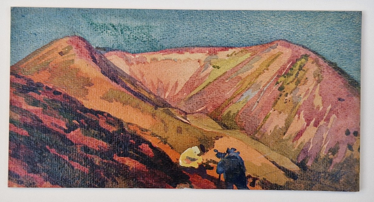 Maurice Busset 1879-1936 Landscape Of Auvergne Glazed Gouache