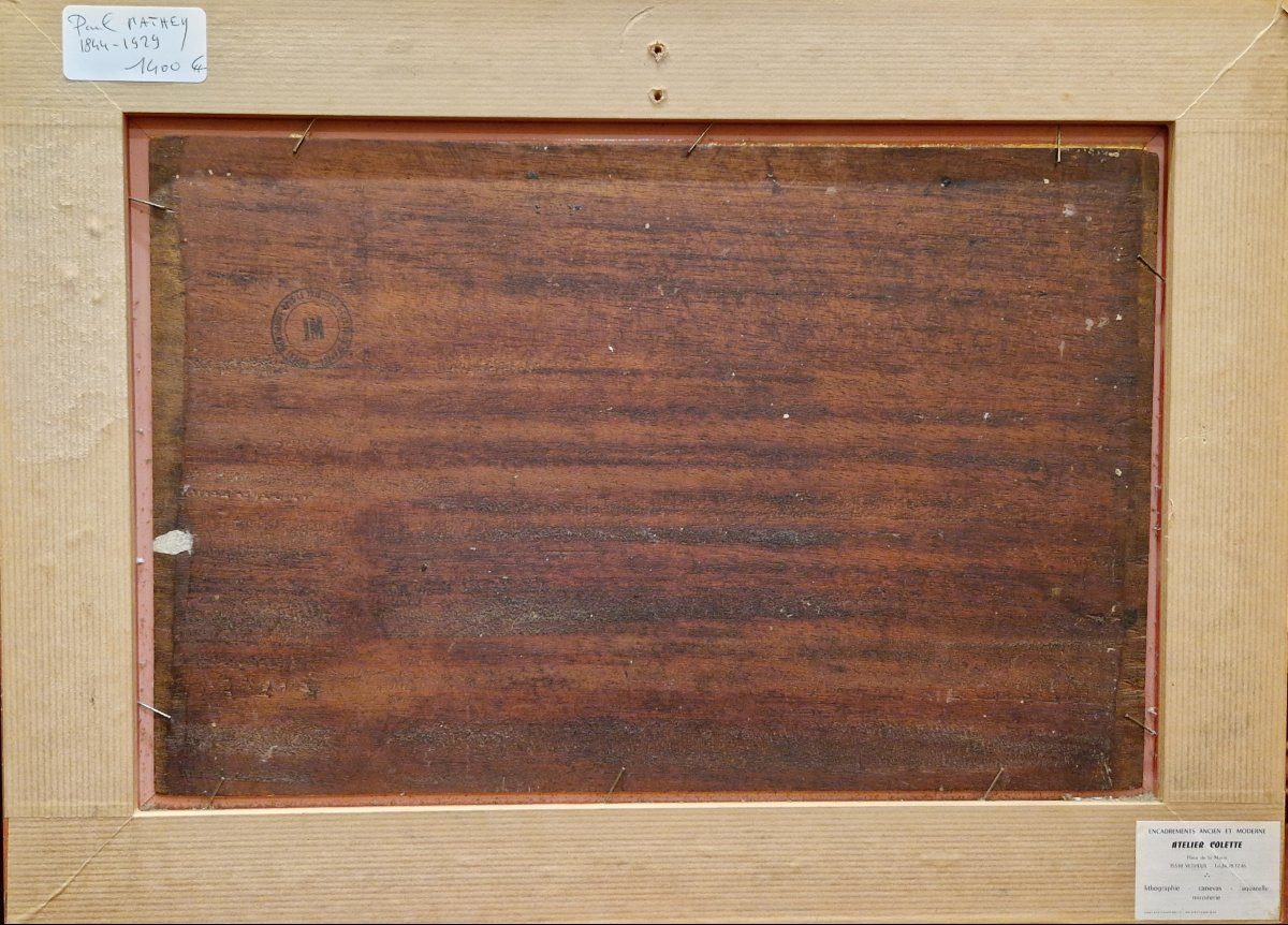 Paul Mathey 1844-1929 Scènes de plage Huile sur panneau-photo-3