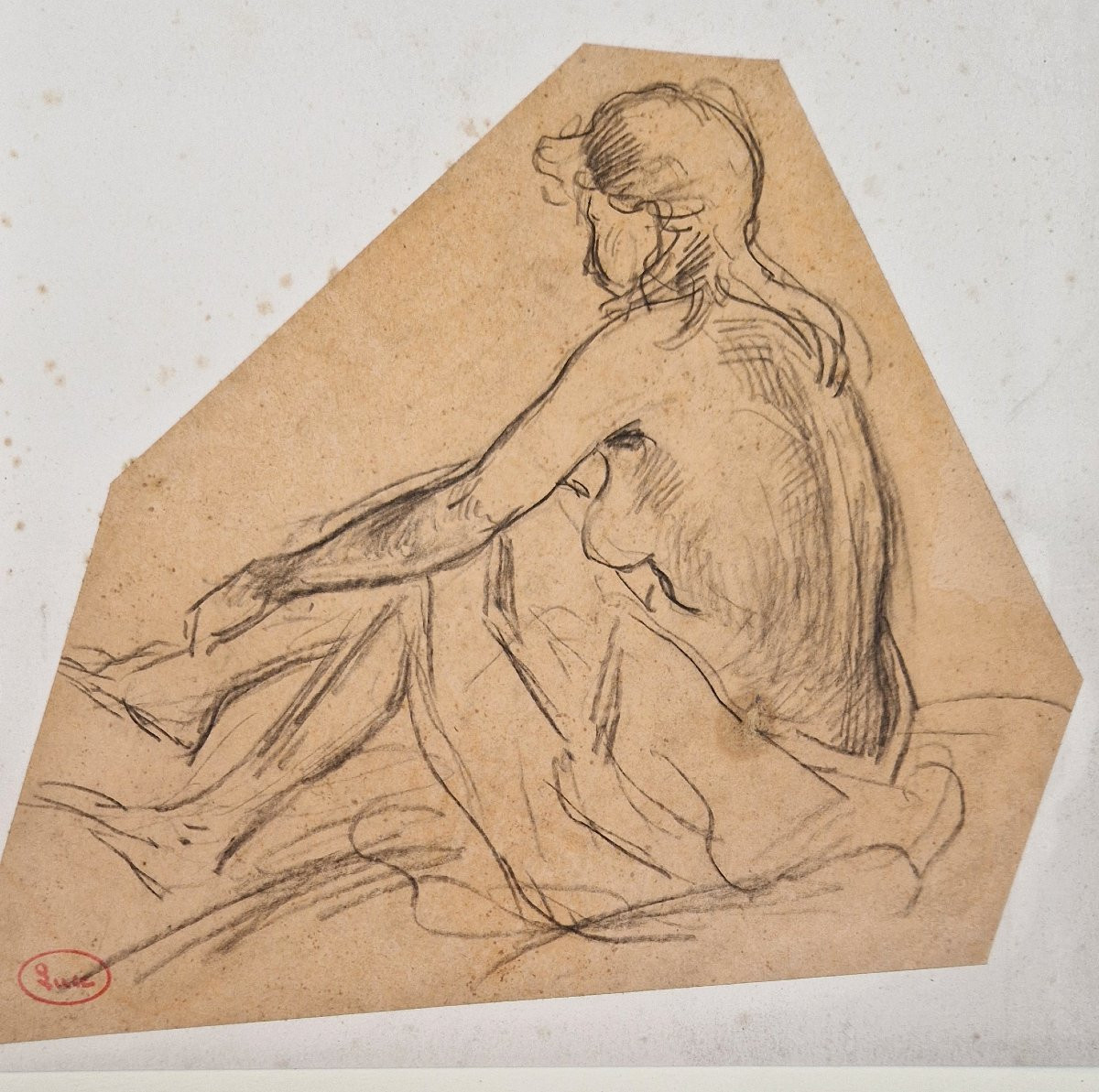 Maximilien Luce 1858-1941 Female Nudes Drawings In Black Pencil-photo-3