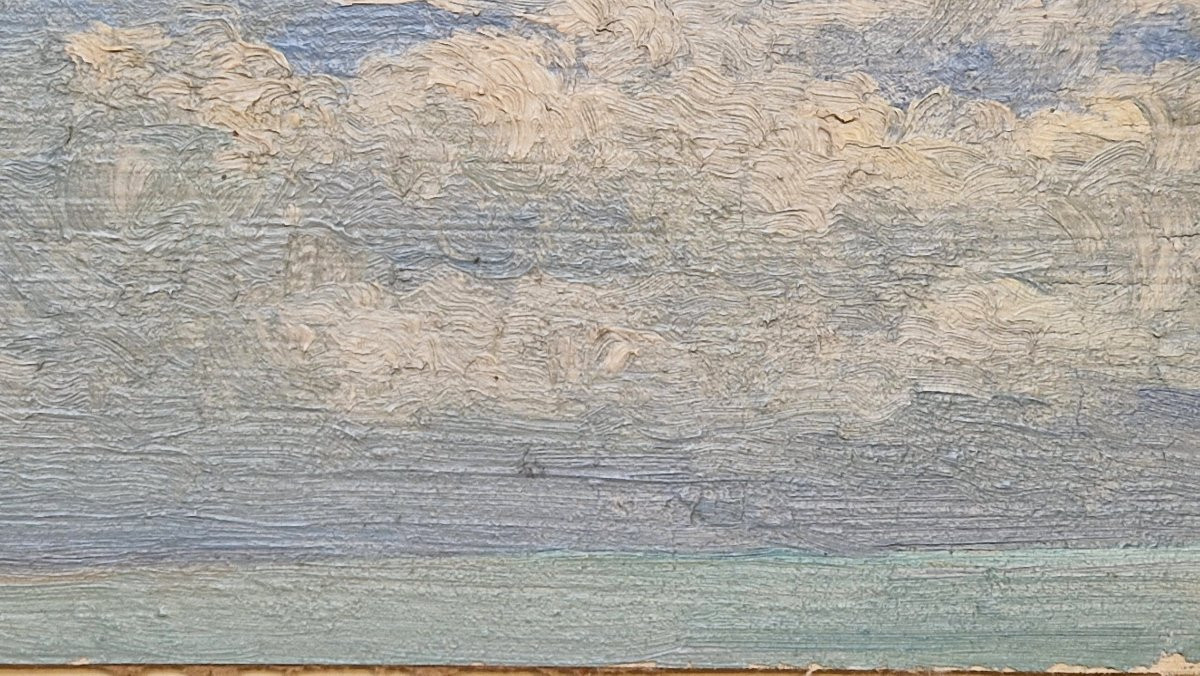 Georges Ricard-Cordingley 1873-1939  Etude ciel Huile sur carton entoilé-photo-2