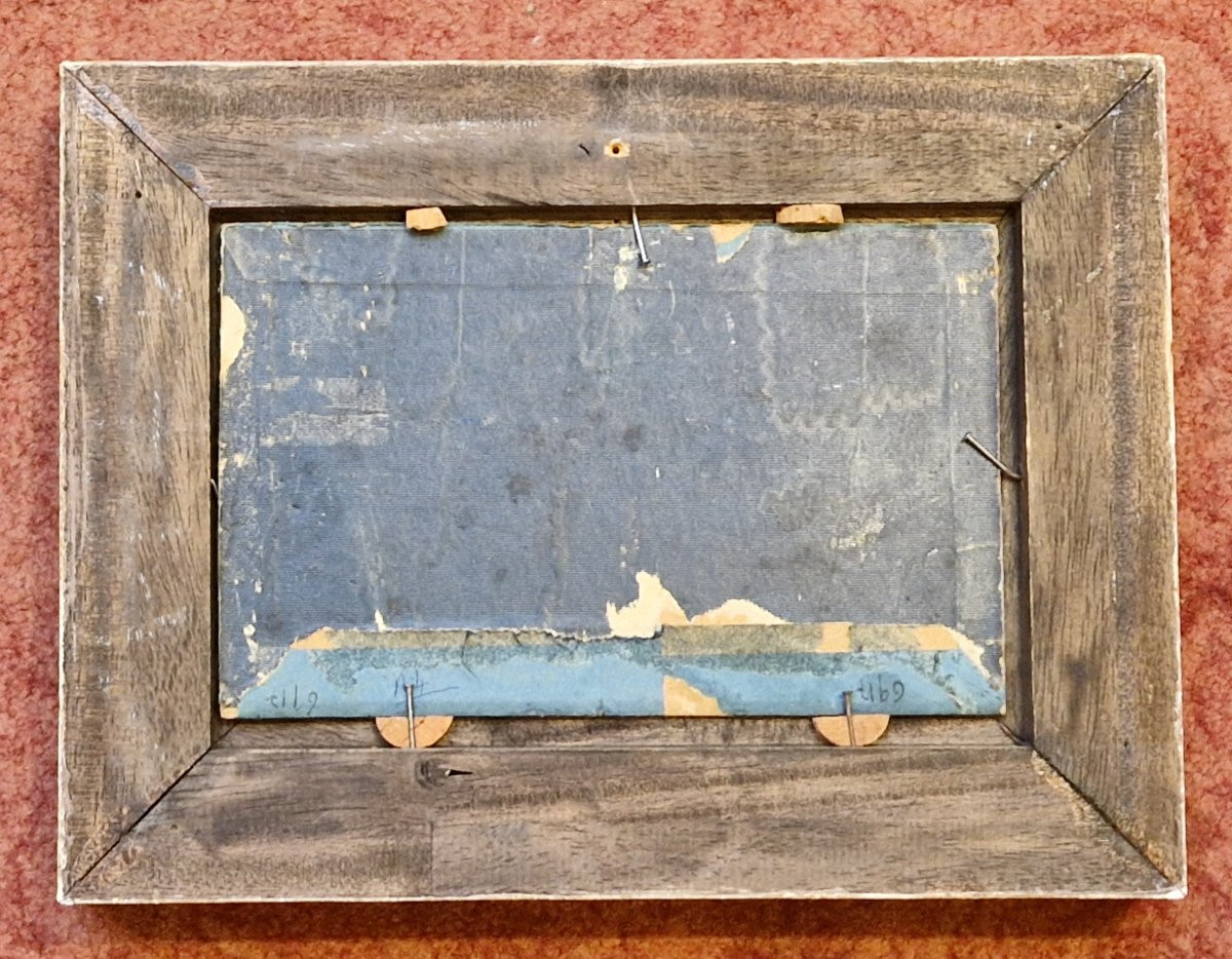 Henri Harpignies 1819-1916 Chemin dans les bois Huile sur carton-photo-1