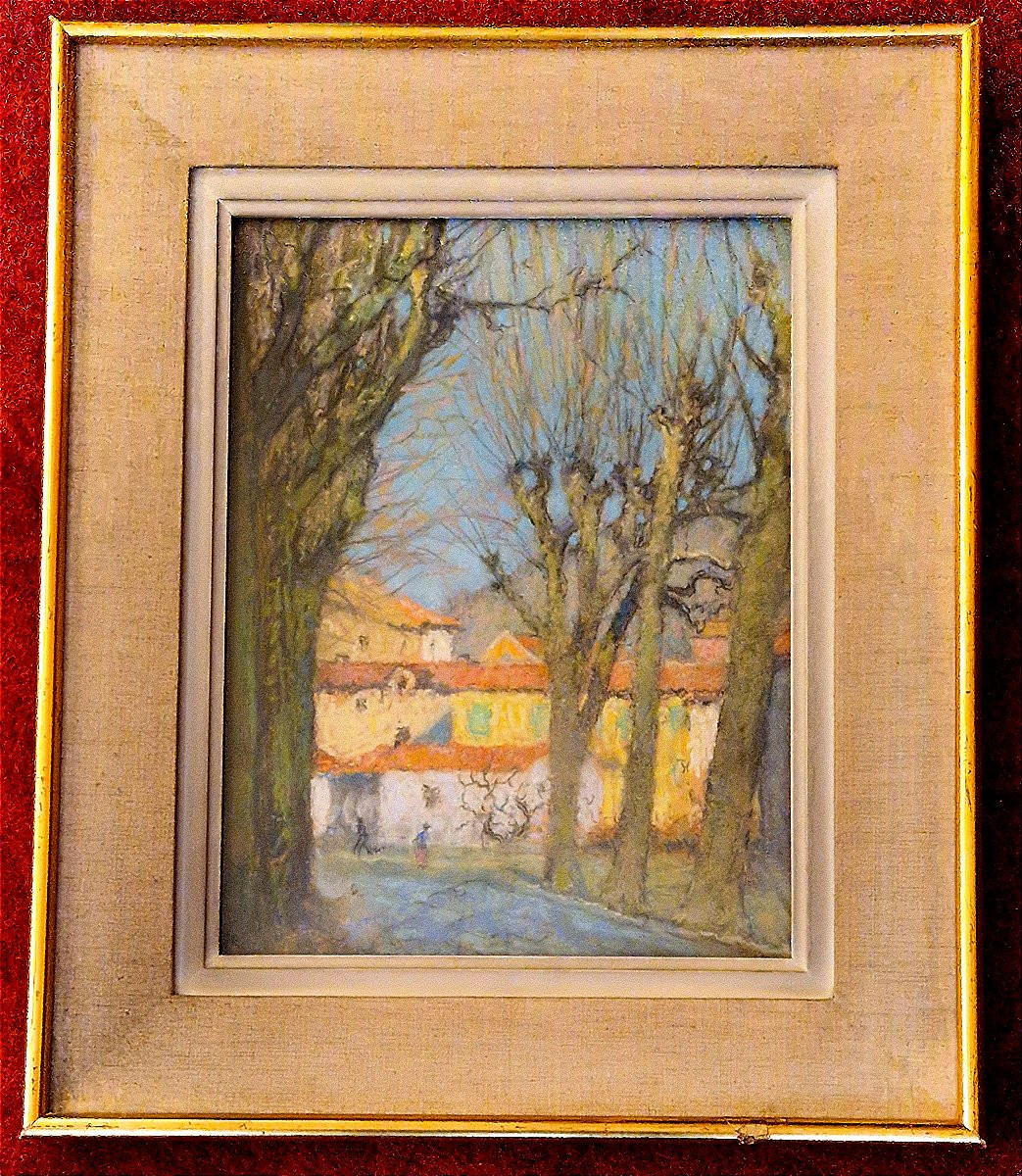 Raymond Thibésart 1874-1968 Villeneuve-Loubet Pastel-photo-2