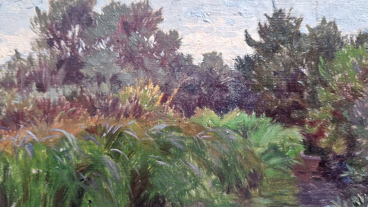 Arthur Calame 1843-1918 Rivière dans les bois Huile sur papier-photo-4