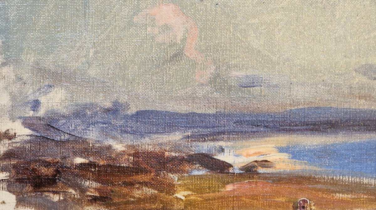 Georges Ricard-cordingley 1873-1939 Study Of Sky And Sea Oil On Canvas-photo-2