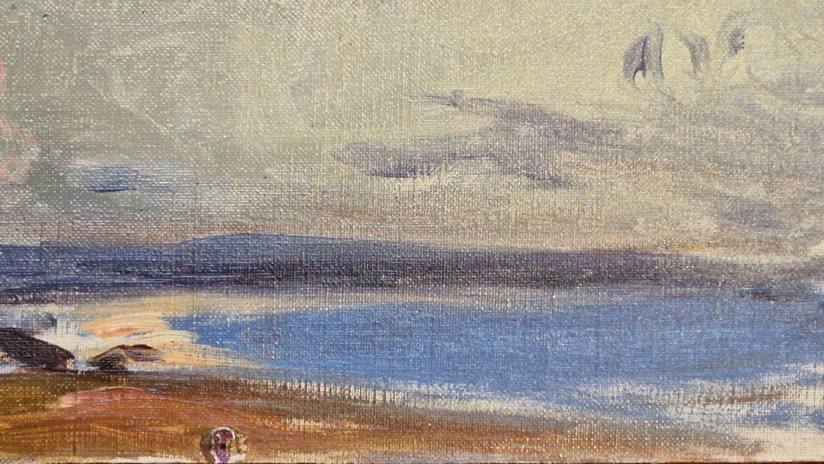 Georges Ricard-cordingley 1873-1939 Study Of Sky And Sea Oil On Canvas-photo-3