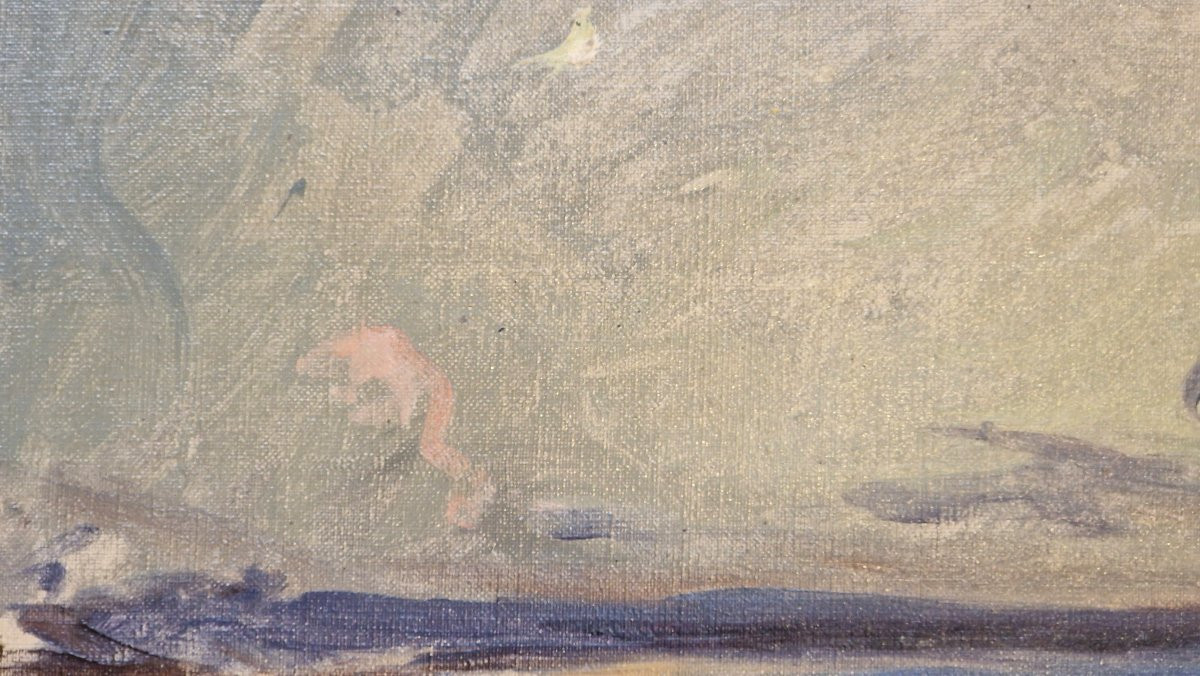 Georges Ricard-cordingley 1873-1939 Study Of Sky And Sea Oil On Canvas-photo-4