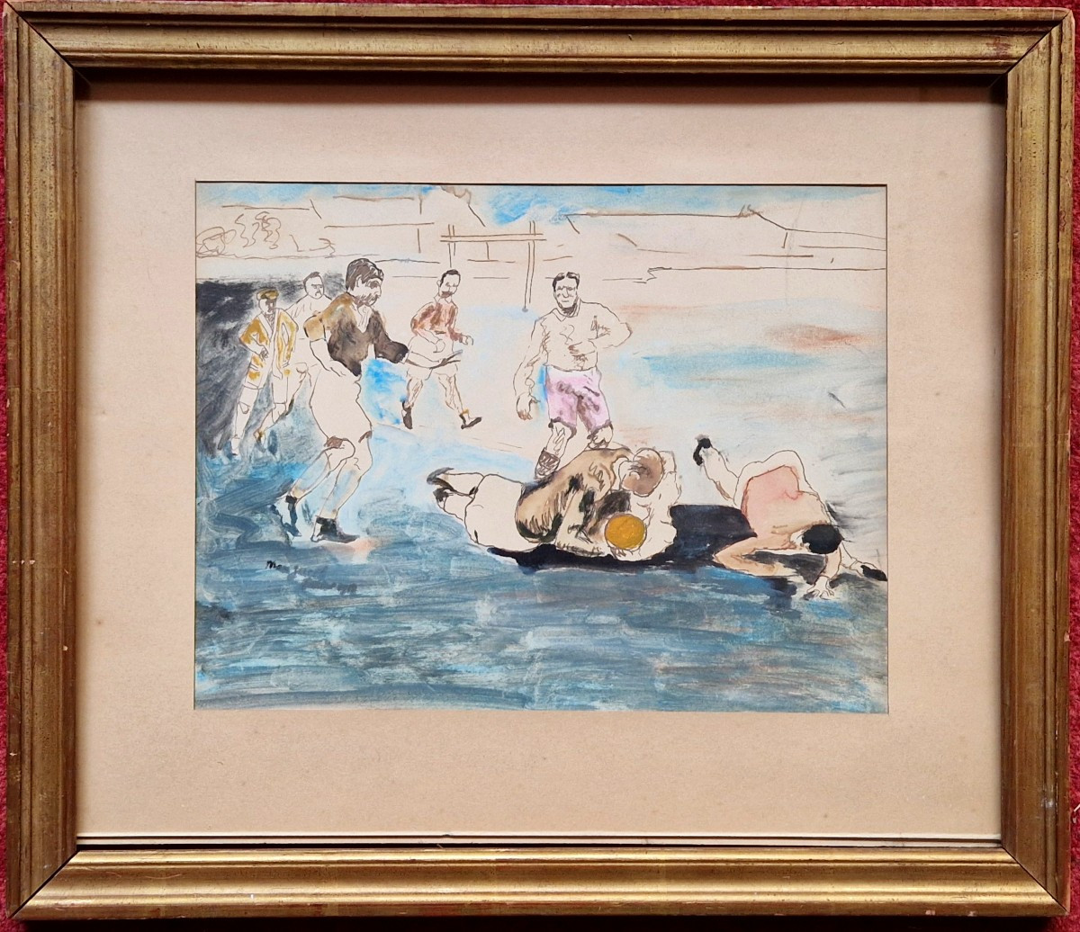 Max Jacob 1876-1944 The Rugby Match Pen And Gouache