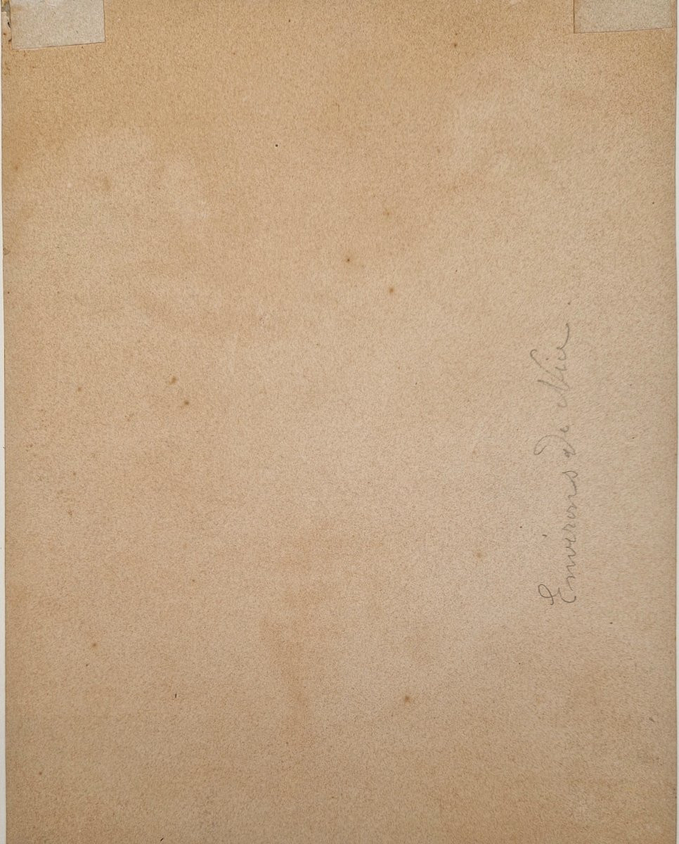 Ercole Trachel 1820-1872 Lavandières Sur Les Hauteurs De Nice Watercolor-photo-1