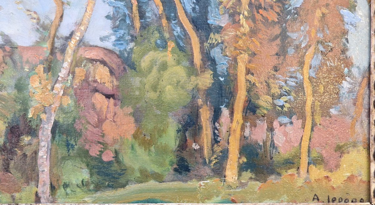 Auguste Lepère 1849-1918 Paysage vendéen Huile sur panneau-photo-4