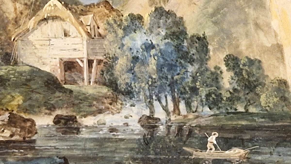 Louis Gabriel Moreau 1740-1806 Paysage à l'étang Vu Depuis Une Grotte Gouache On Vellum-photo-1