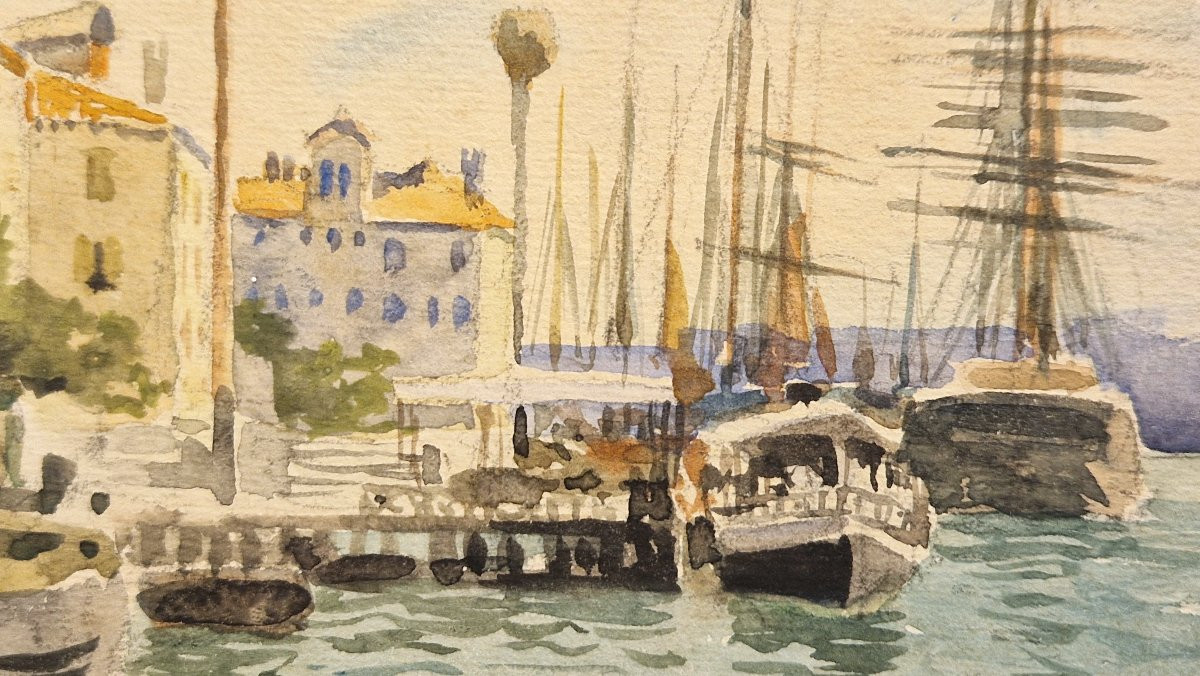 Gaston Roullet 1847-1925 Venice The Gesuati Church Watercolor-photo-1