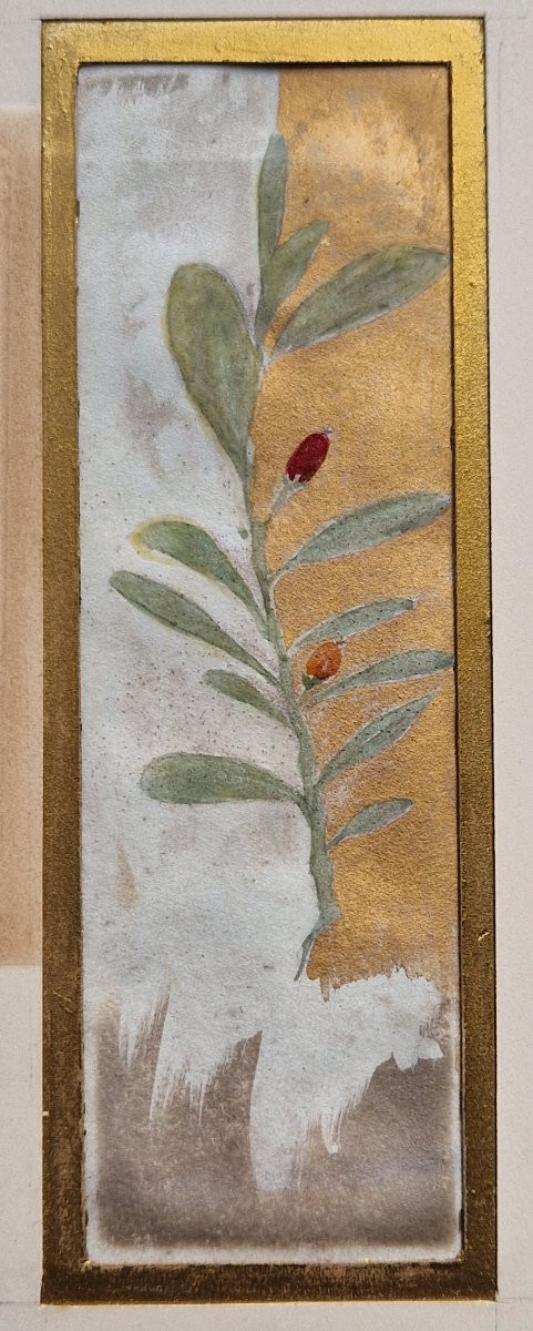 Enrique Atalaya 1851-1913 Symbolist Figures Oil And Gouache On Vellum And Embossed Leather-photo-4
