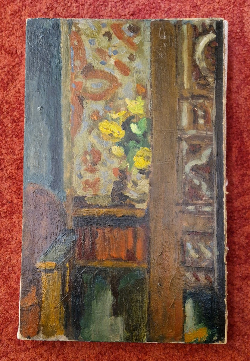 Robert Simon 1888-1961 Coin d'Atelier Oil On Board Mounted On Canvas