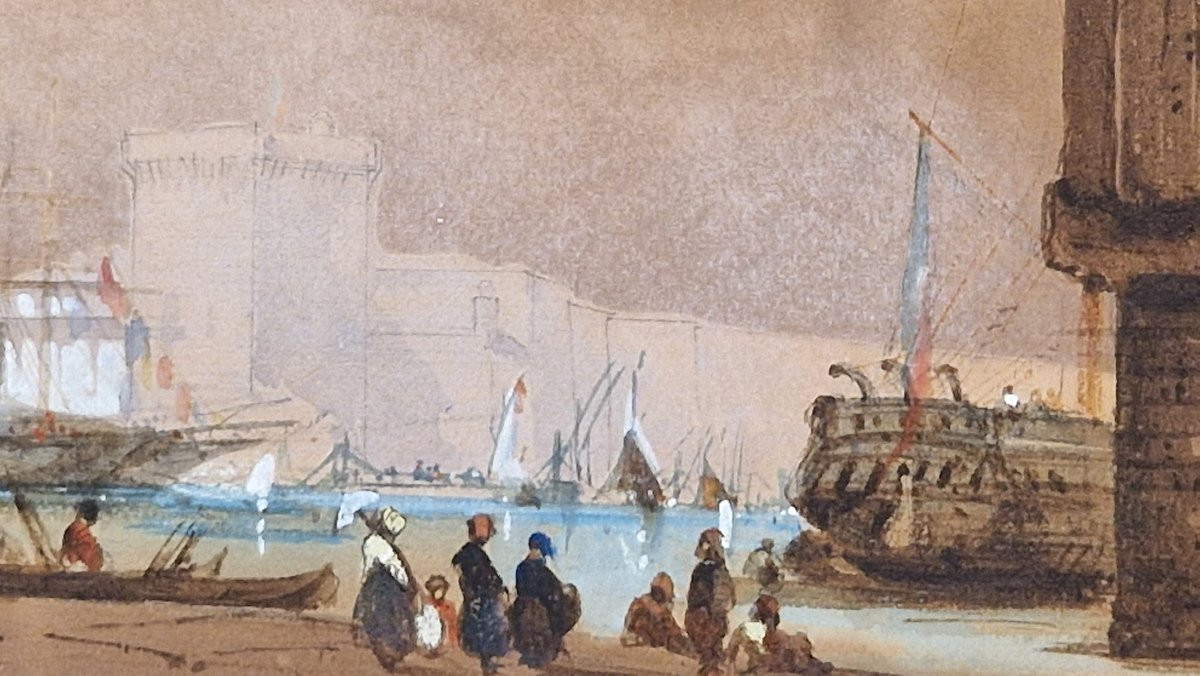 Louis Amable Crapelet 1822-1867 The Marseille Gate Watercolor And Gouache-photo-3